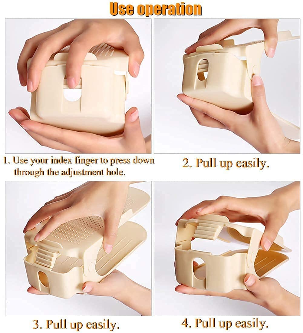 Shoe Organizer - The Adjustable Shoe Slot Rack Space Saver