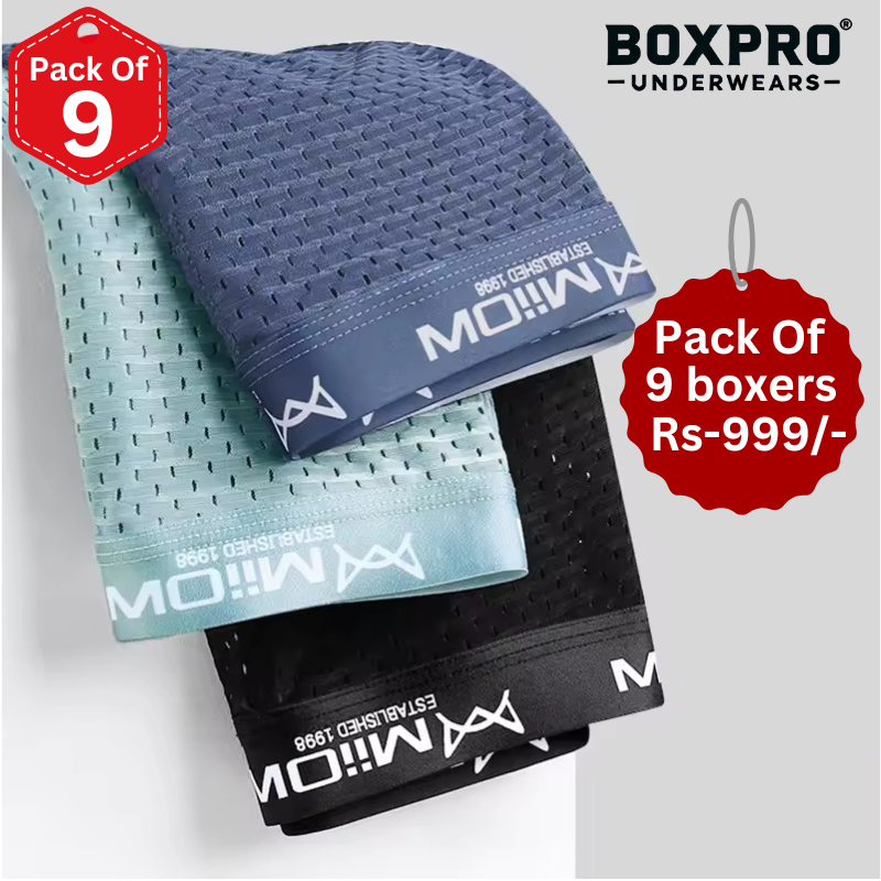 (𝐈𝐦𝐩𝐨𝐫𝐭𝐞𝐝) Milow (Set of 9) Underwears (Graphene Antibacterial Ice Silk)