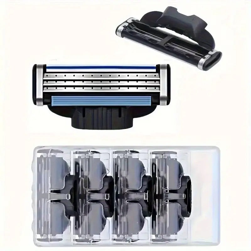 48pcs 3-Layer Men'S Shaver Blades