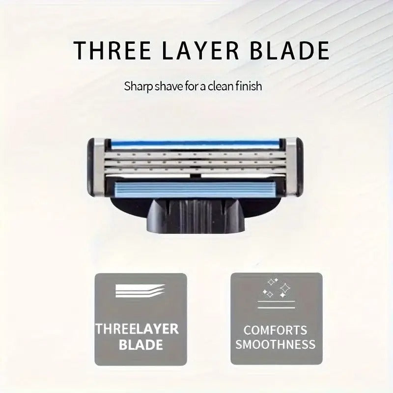 48pcs 3-Layer Men'S Shaver Blades