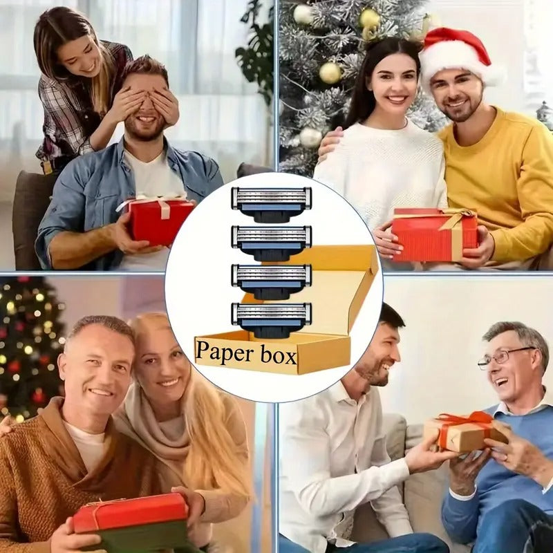 48pcs 3-Layer Men'S Shaver Blades