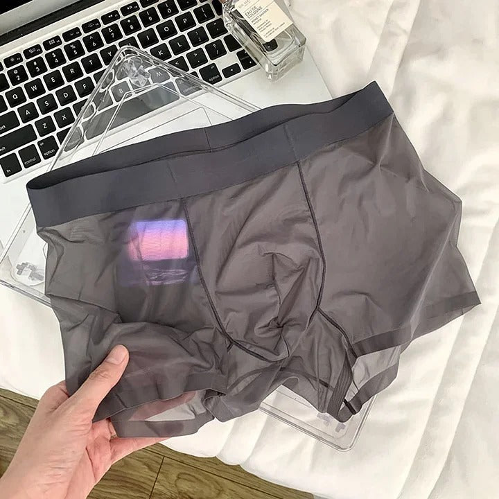 Mens Nude Ice Silk Antibacterial Boxer - Packs Of 6