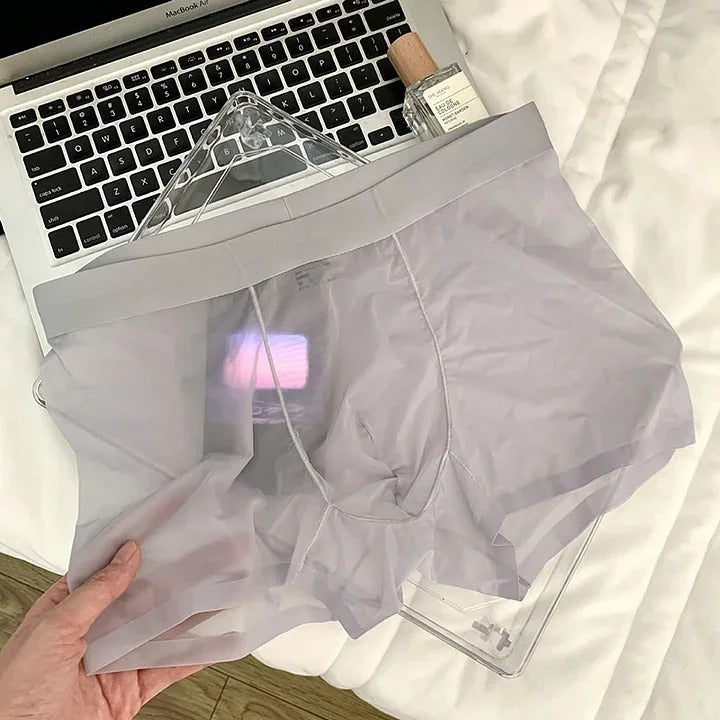 Mens Nude Ice Silk Antibacterial Boxer - Packs Of 6