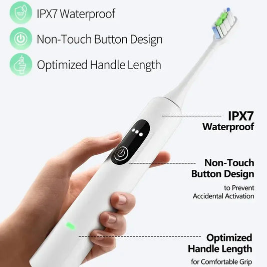 Electric Toothbrush, 60° Oscillation and Vibration Sonic Electric Toothbrush