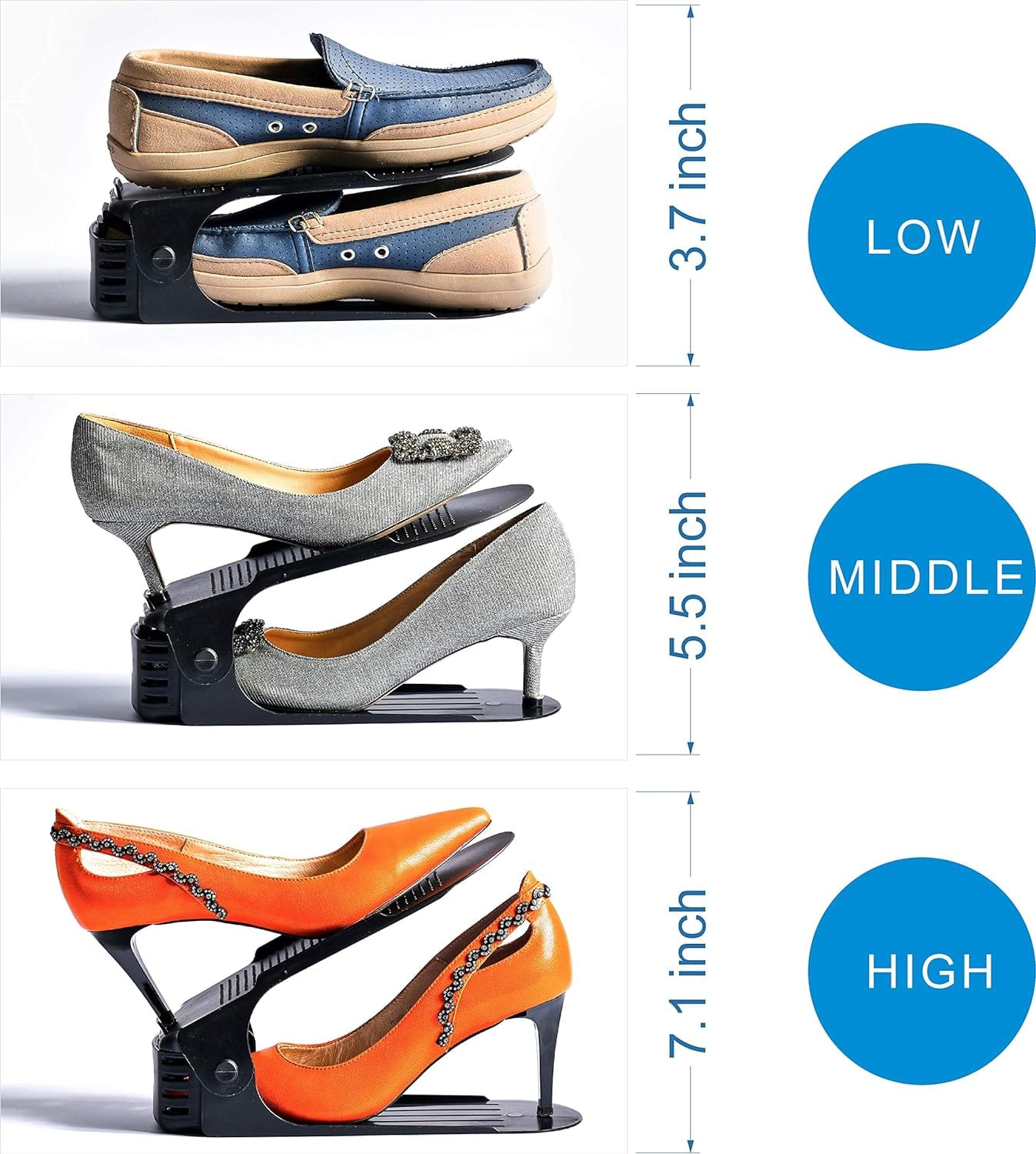 Shoe Organizer - The Adjustable Shoe Slot Rack Space Saver